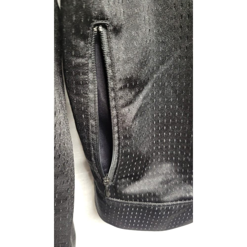 Nike Y2K Womens Lg Black White Stripe Zip-Up Hooded Mesh Like Jacket Street Wear - Picture 7 of 11